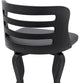Verne 30" Swivel Gray Faux Leather and Black Wood Bar Stool