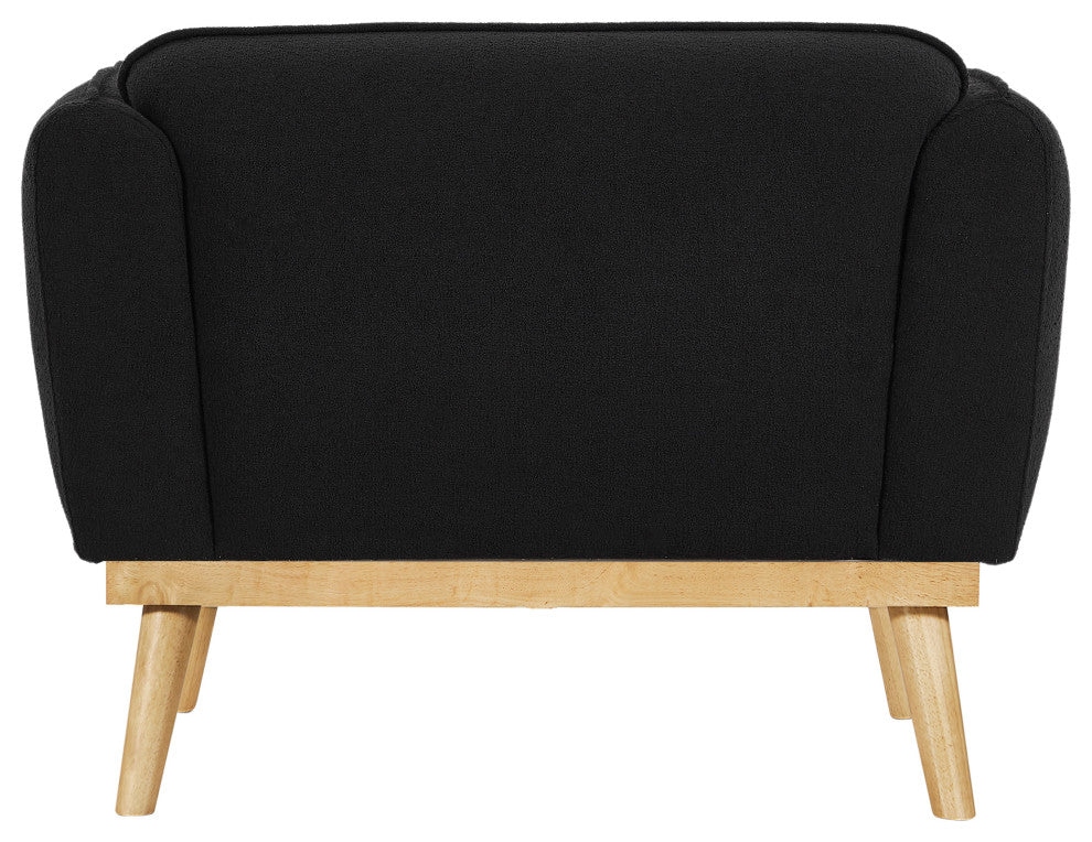 Nolita Boucle Fabric Upholstered Chair, Black