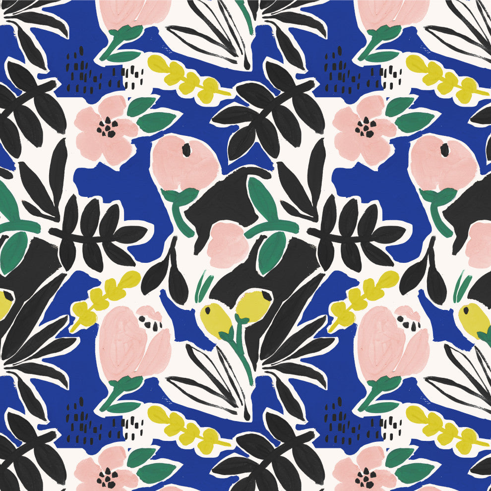 King Headboard, Parker Floral Cobalt