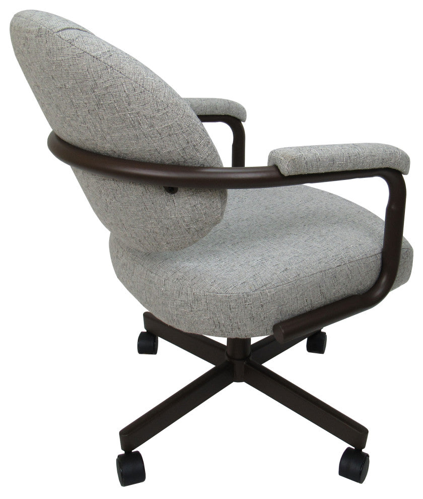 M-70 Caster Swivel Tilt Kitchen Chair with Wheels, Hemsath Slate - Brown