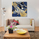 "Marbleized In Gold And Blue I" by Danielle Carson, Canvas Print, 37"x37"