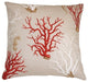 Pillow Decor - Red Coral 21 x 21 Decorative Pillow