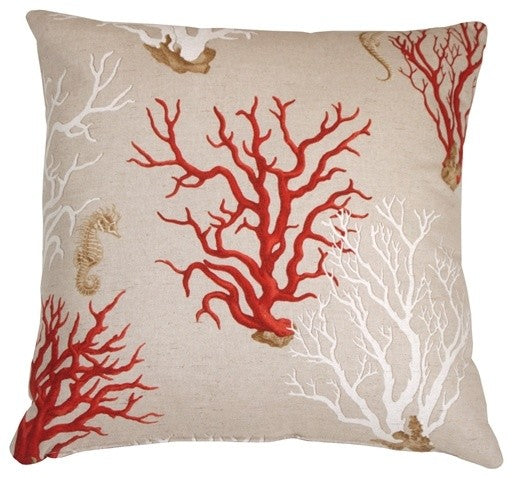 Pillow Decor - Red Coral 21 x 21 Decorative Pillow