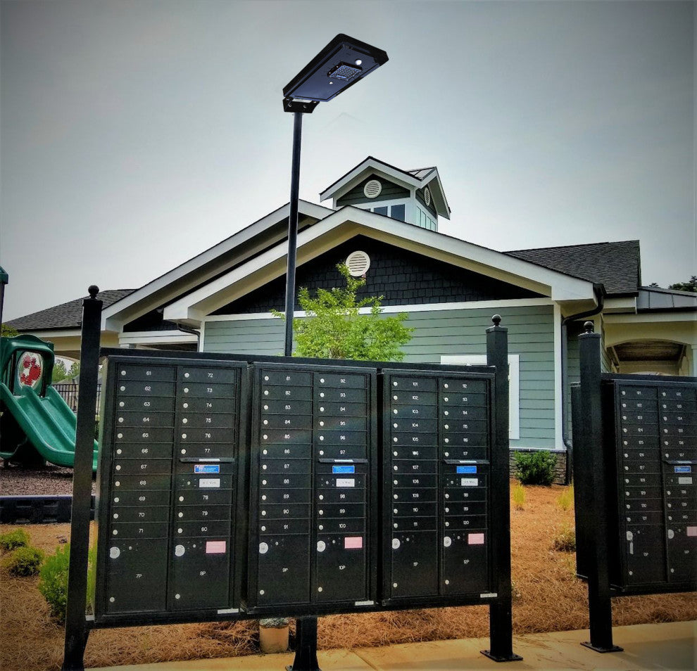 Solar Power Dusk To Dawn Black Aluminum Outdoor LED AI-Smart Sensing Light, Ee812w-Ai8