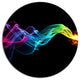 Abstract Ribbon Waves On Black, Abstract Round Wall Art, 11"