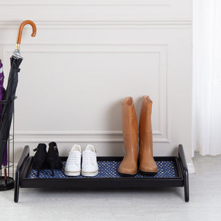 Single-Tier Black Stand With 3-Pair Rubber Boot Tray K.C. Whistle