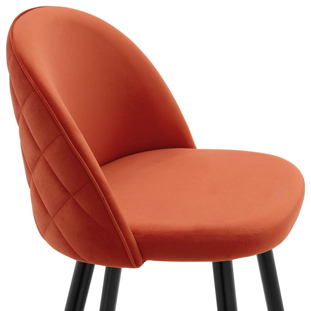 Cordial Performance Velvet Counter Stools Set of 2 Orange