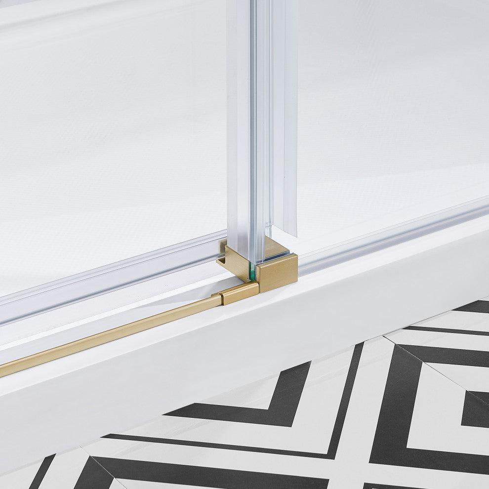 Bel Soft-Close Base/Door Alcove Shower Kit, Gold, 60"