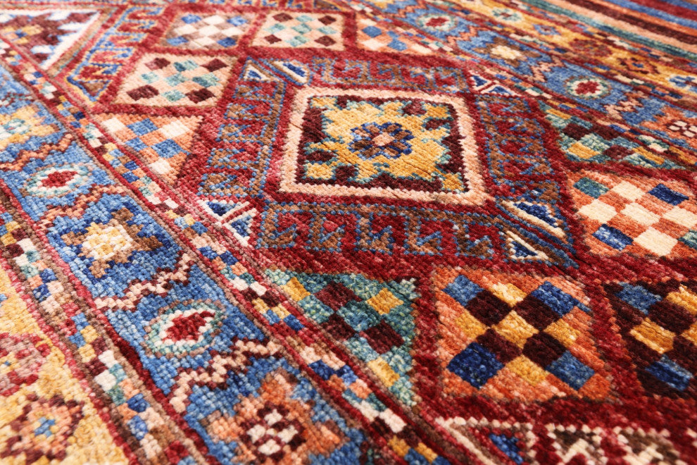 Khorjin Super Kazak Handmade Wool Rug 4' 0" X 5' 8" Q5363