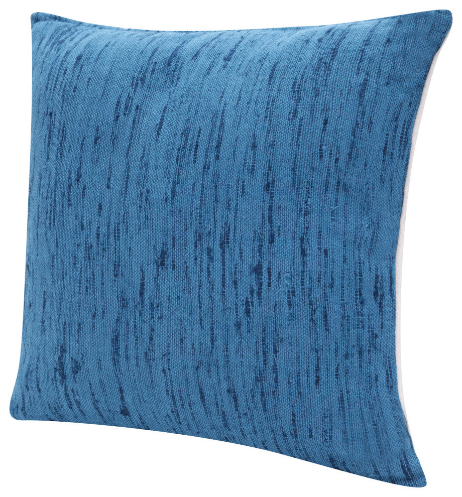 Stacy Garcia Blue Linen Handmade Throw Pillow