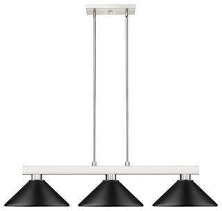 Zlite 152BN-MMB 3-Light Billiard Light, Matte Black