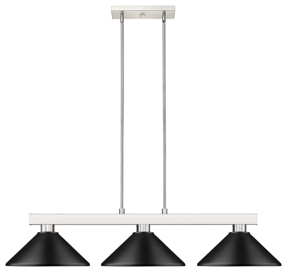 Zlite 152BN-MMB 3-Light Billiard Light, Matte Black
