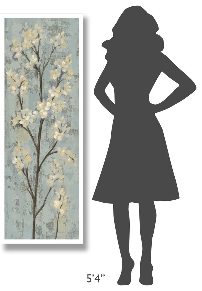 "Almond Branch I on Light Blue" Digital Paper Print by Silvia Vassileva, 20"x56"