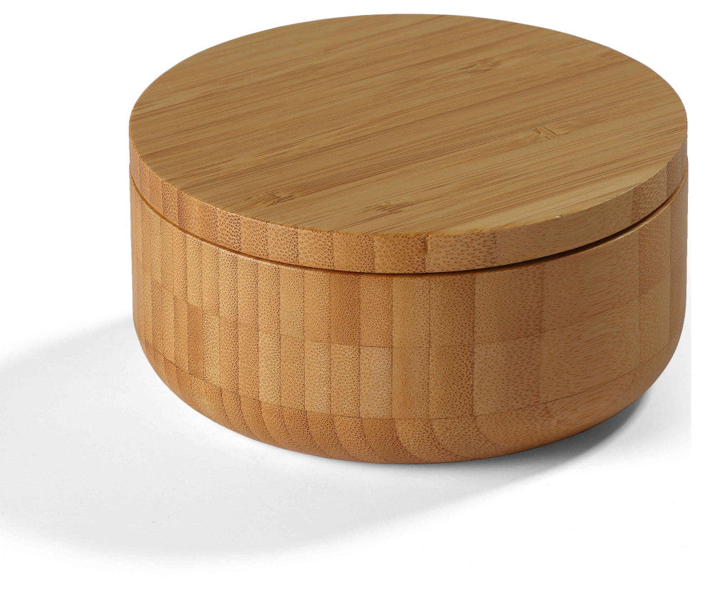 Cortesi Home Pinchi Natural Bamboo Spice Box With Rotating Top