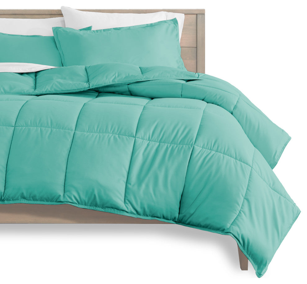 Bare Home 5-Piece Twin Bed-in-a-Bag, Turquoise, White