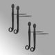 Black Shutter Dog Holders 7" L Wrought Iron Rat Tail Shaped Pack of 2