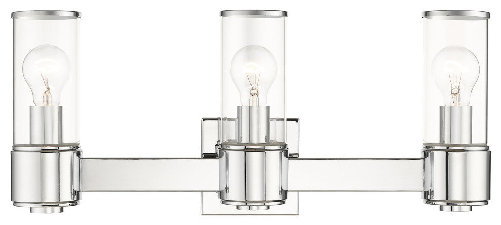 Livex Lighting Quincy 3-Light Polished Chrome Vanity Sconce