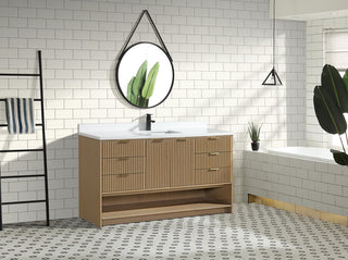 Ari Kitchen and Bath San Diego Bath Vanity, Oak, 60", Freestanding