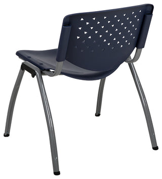 Hercules Series Capacity Plastic Stack Chair With Titanium Frame, Navy