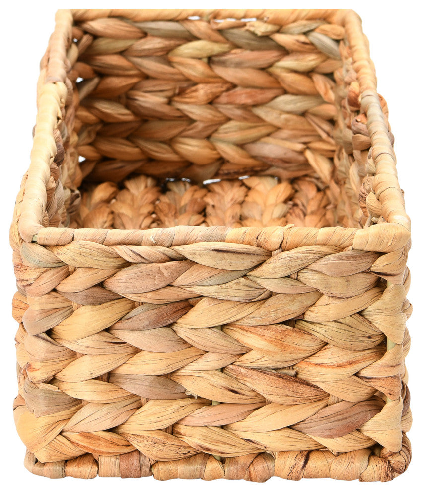 Household Essentials Water Hyacinth Rectangular Storage Basket