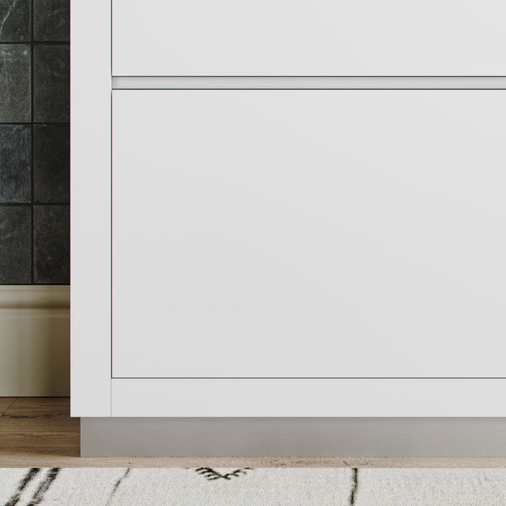 Boutique Bath Vanity, High Gloss White, 40", Single Sink, Freestanding