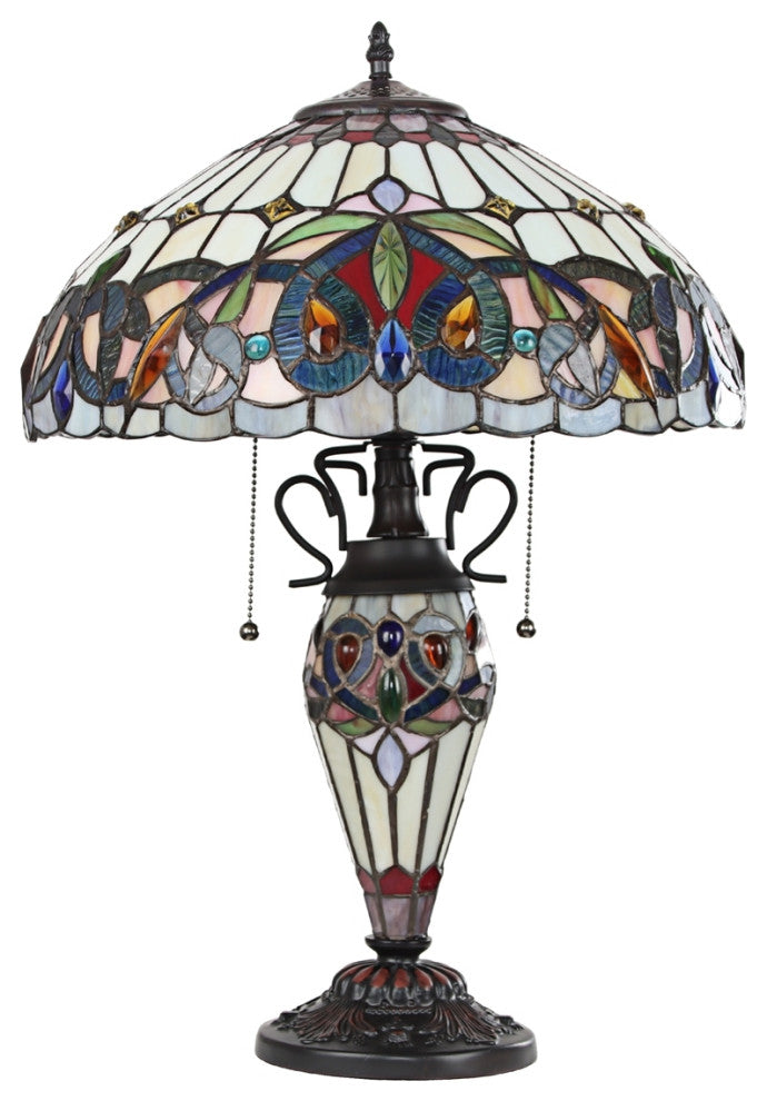 CHLOE Lighting CH3T353BV16-DT3 SERENITY Victorian 3 Light Double Lit Table Lamp