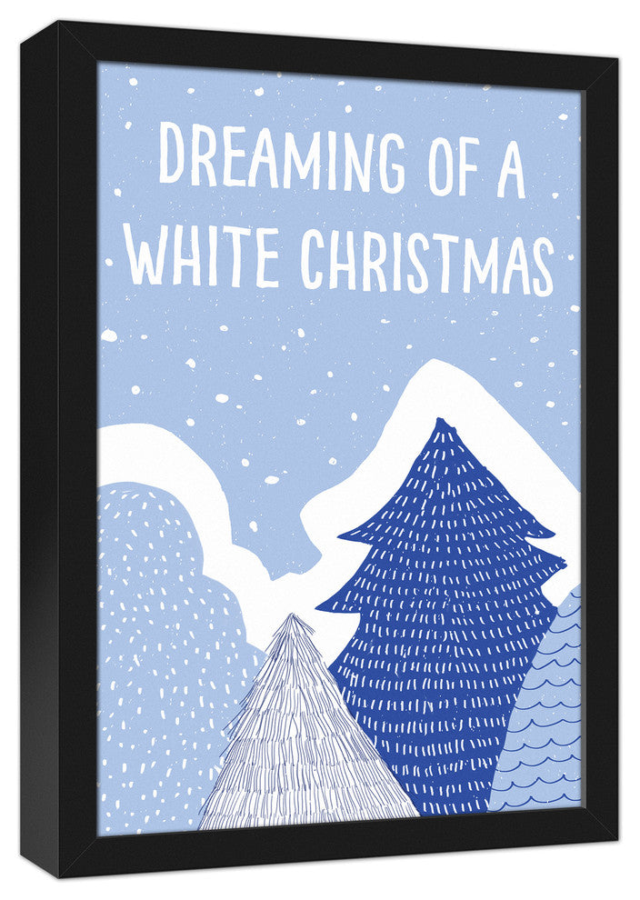 Dreaming of a White Christmas 12x18 Black Framed Canvas