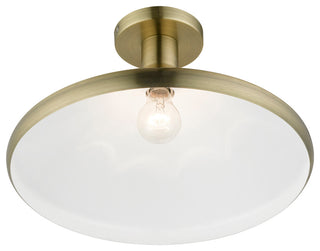 Livex Lighting 1 Light Antique Brass Semi-Flush Mount