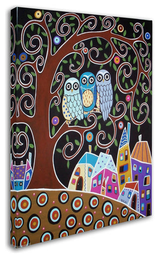 Karla Gerard 'Three Owls' Canvas Art, 14" x 19"