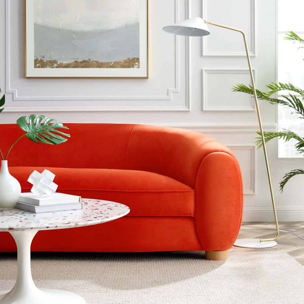 Abundant Performance Velvet Sofa Orange -4970