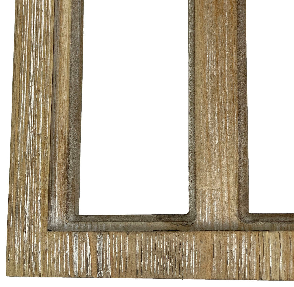 Whitewashed Wood Gothic Arch Window Frame Wall Decor 2 Piece Set