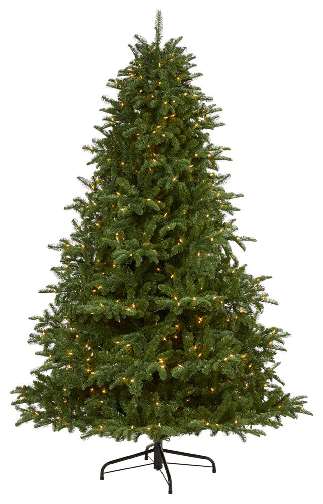 7' South Carolina Spruce Faux Xmas Tree W/500 White Lights & Bendable Branches