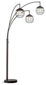 Metro 3-Light LED Vintage Dimmable Arch Floor Lamp, Dark Bronze