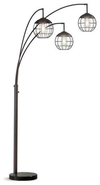 Metro 3-Light LED Vintage Dimmable Arch Floor Lamp, Dark Bronze