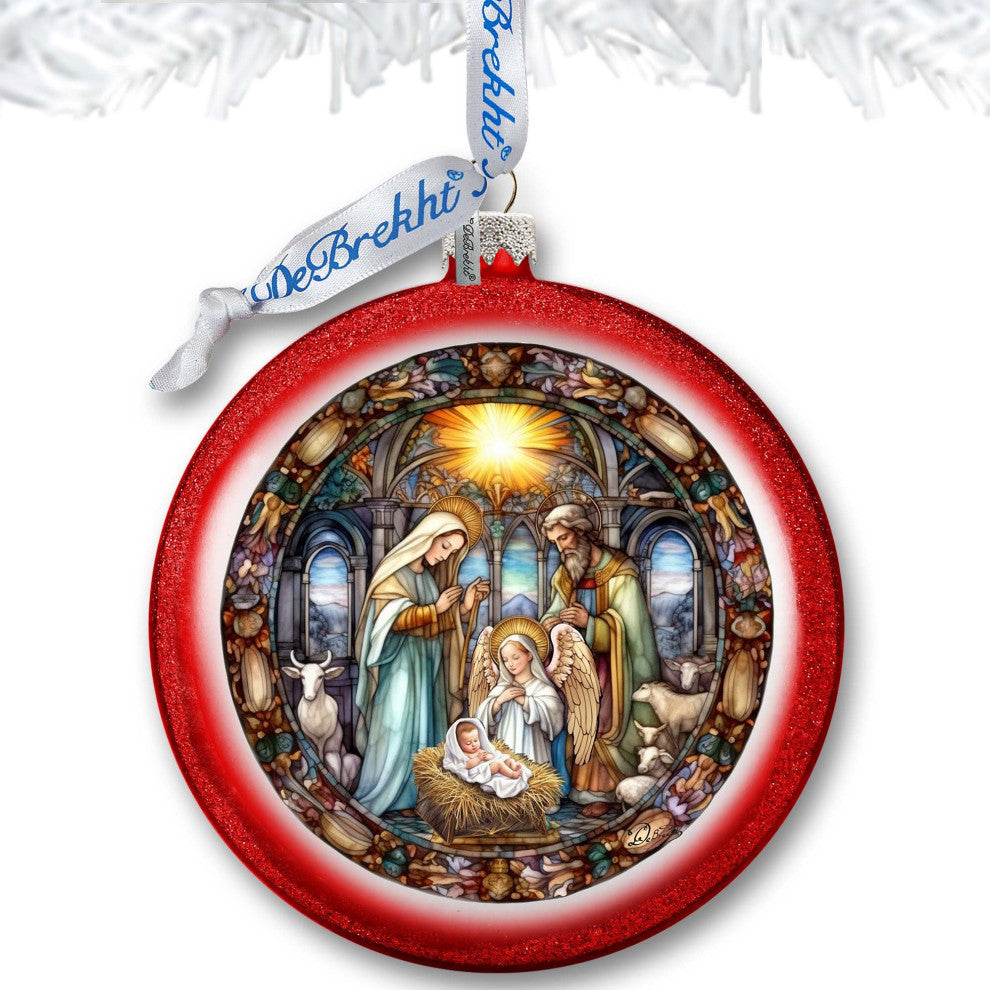 A Guiding Light Nativity Scene Ball Glass Ornament