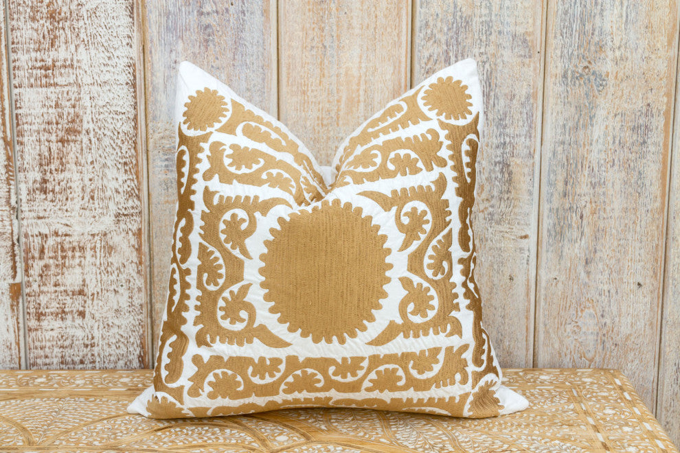 Small Gold Tone Suzani Pillow