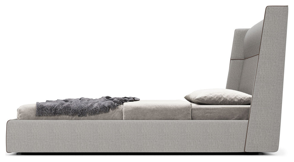 Bexley Bed Gris Fabric / Queen