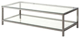 Coaster Contemporary Glass Top Coffee Table with Shelf in Black