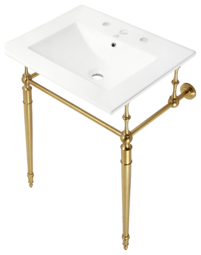 Fauceture KVPB24187W8BB 24" Console Sink, Legs, 8", 3 Hole
