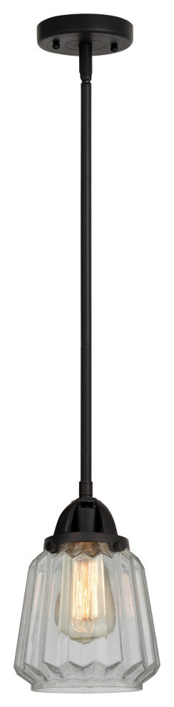 Chatham Mini Pendant, Matte Black, Clear, Clear