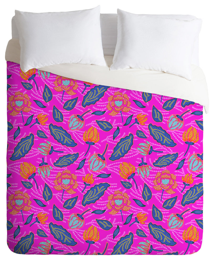 Hello Sayang Summer Batik Fuchsia Duvet Cover