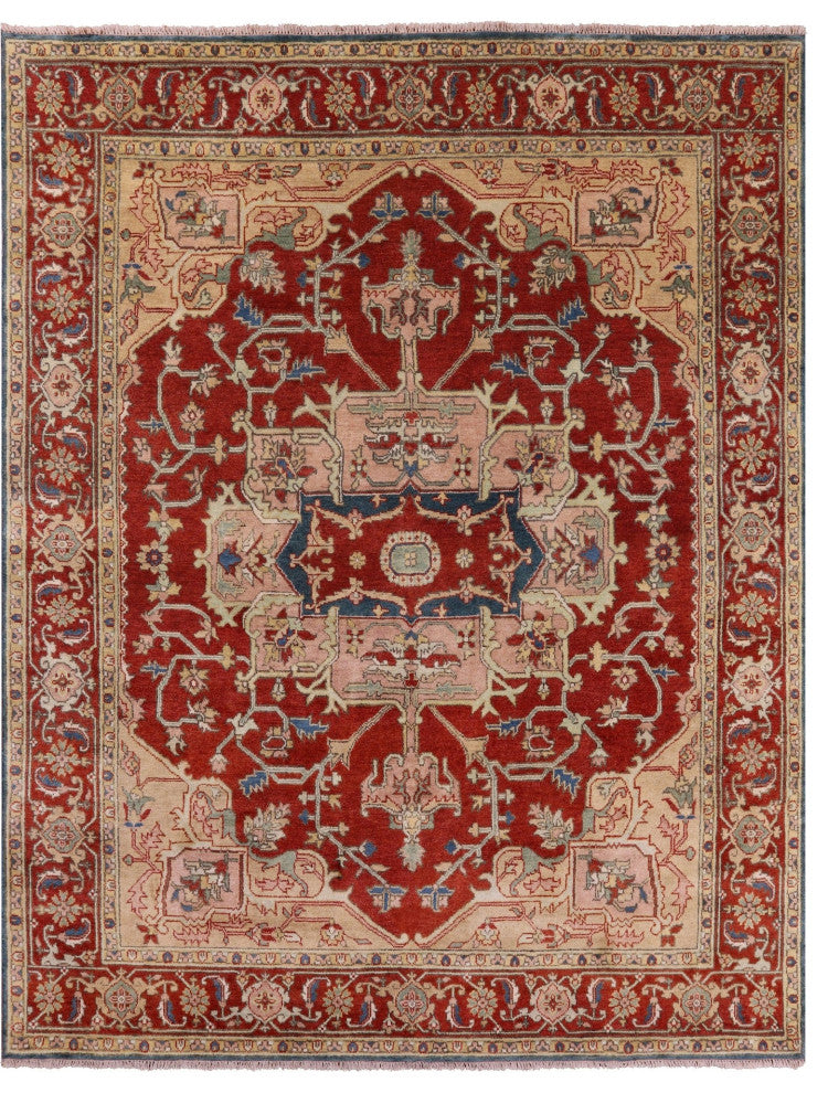 8' 1" X 10' 2" Heriz Serapi Handmade Wool Rug - Q15993