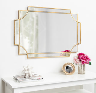 Minuette Decorative Rectangle Wall Mirror, Gold 24x36