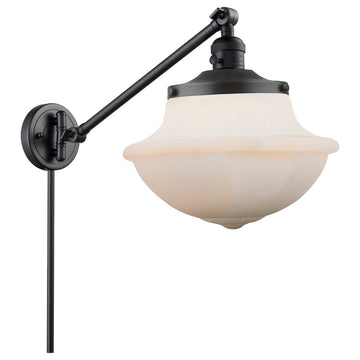 Large Oxford 1-Light Swing Arm, Matte Black, Matte White