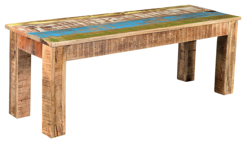 Timbergirl Suman Rustic Multicolor Bench, 18" Height X  X 50" Wide X 16"deep