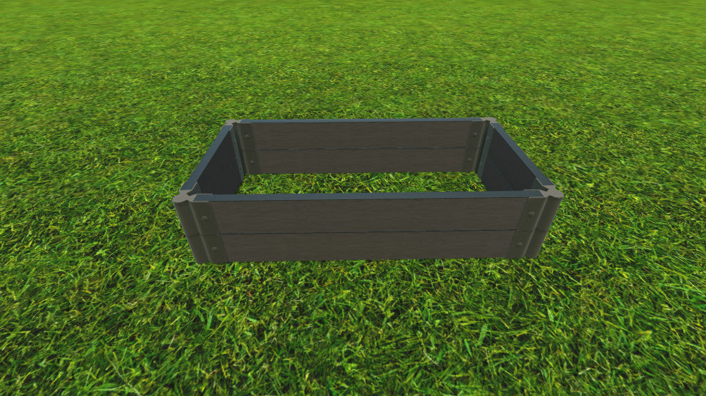 Weathered Wood 2" Tool Free, 2Ft: 2x4x11' Garden Raised Bed