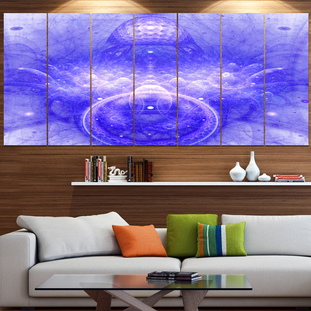 Infinite Blue Boundaries of World, Floral Canvas Art Print, 83"x32", 7 Panels