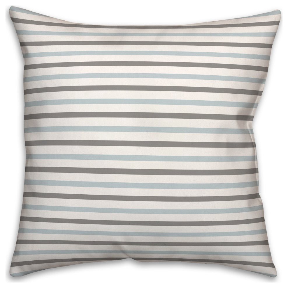 Simple Blue Stripes 18x18 Spun Poly Pillow