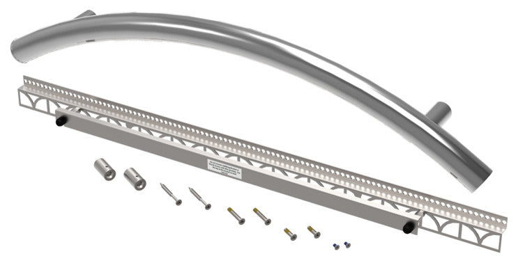 TileWare Victoria Series Radius Grab Bar 24" Traditional, Polished Chrome
