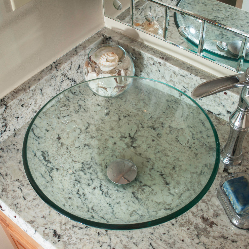 Solid Brass Vessel Sink Pop-Up Drain without Overflow, Chrome